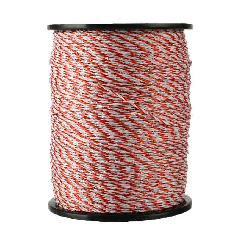 Electric Fence Rope Red White Polywire Roll