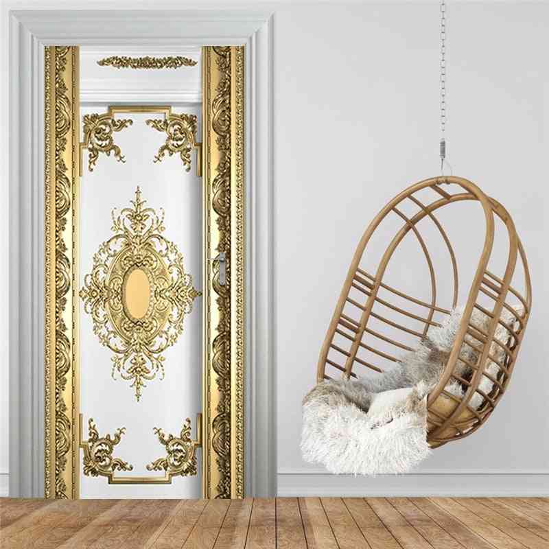 Vodoodporna- samolepilna luksuzna zlata rezbarija, nalepka za ozadje na vratih