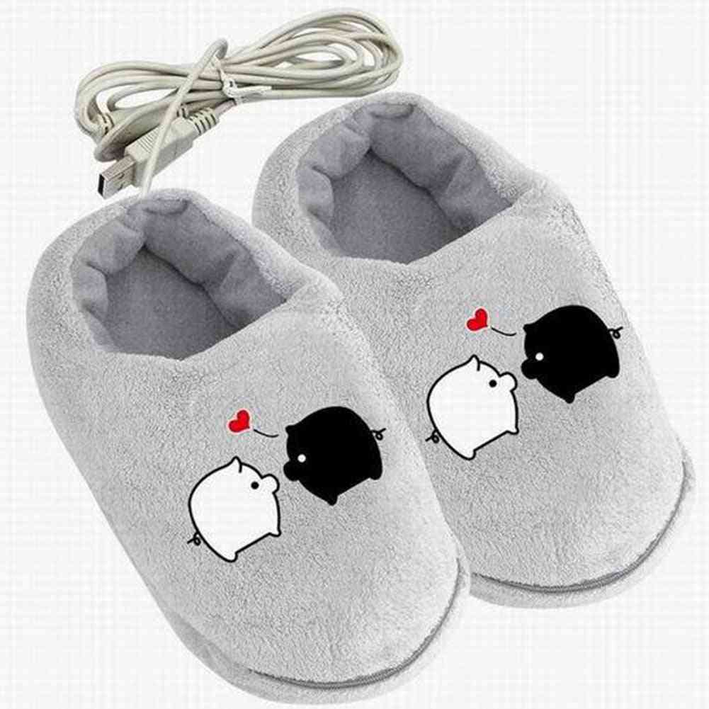 Chauffe-pieds usb chaussons chauffants coton chaussures chaudes rechargeables