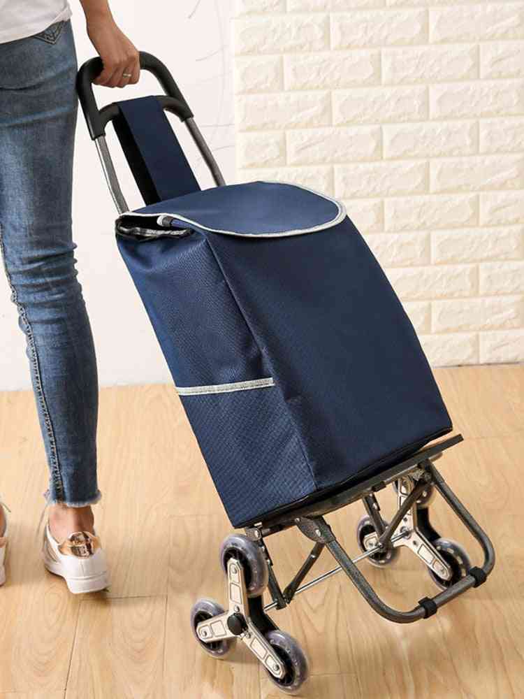 Collapsible Reusable Trolley, Shopping Hand Truck, Waterproof Foldable Cart