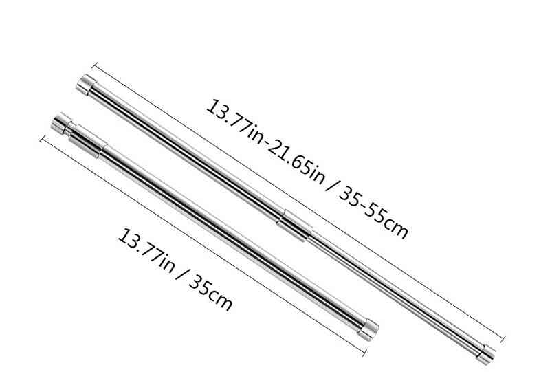 Spring Tension Rod Rail, Stainless Steel, Retractable, For Curtains, Wardrobe Fixed Hanging Rods For Clothes, Towels