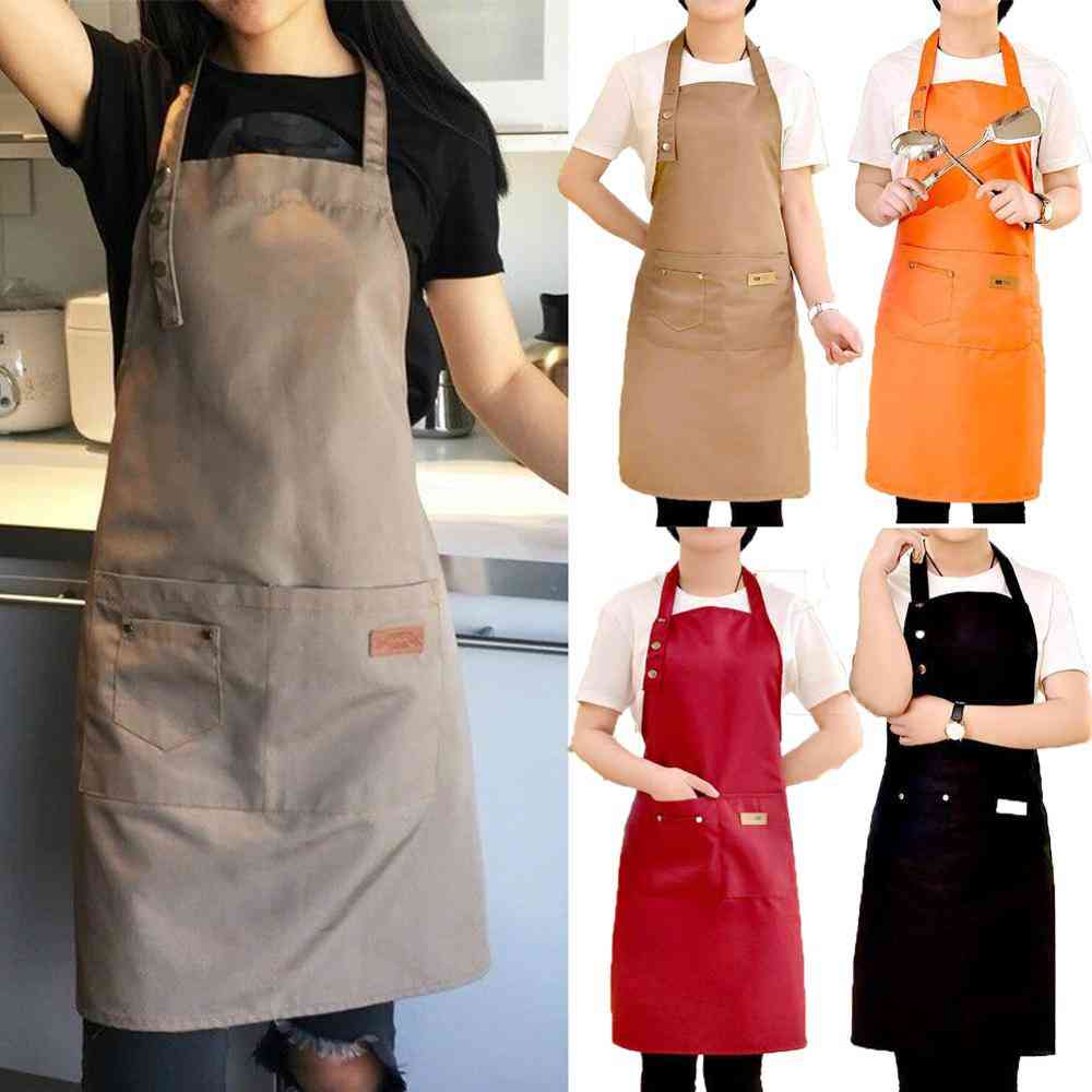 Adjustable Waterproof Stain-resistant With Two Pockets Chef Apron