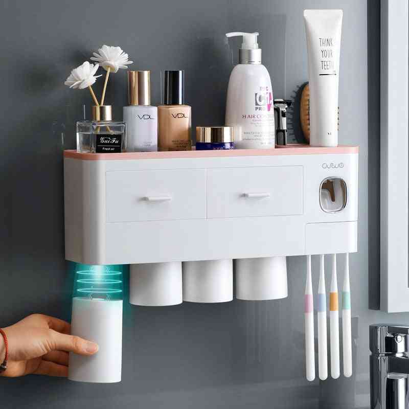 Automatic Toothpaste Dispenser, Toothbrush Holder