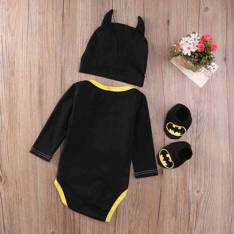 Batman Rompers+ Shoes+ Hat For Newborn Baby