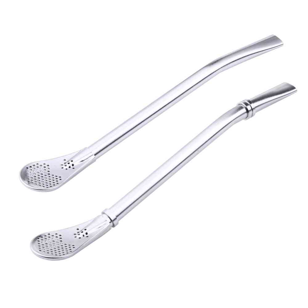 Stainless Steel- Drinking Straw, Reusable Spoon Tea Filter Tools