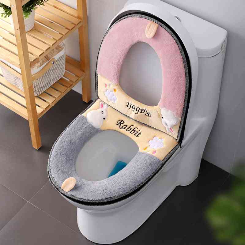Warm Soft Washable- Toilet Seat Cover
