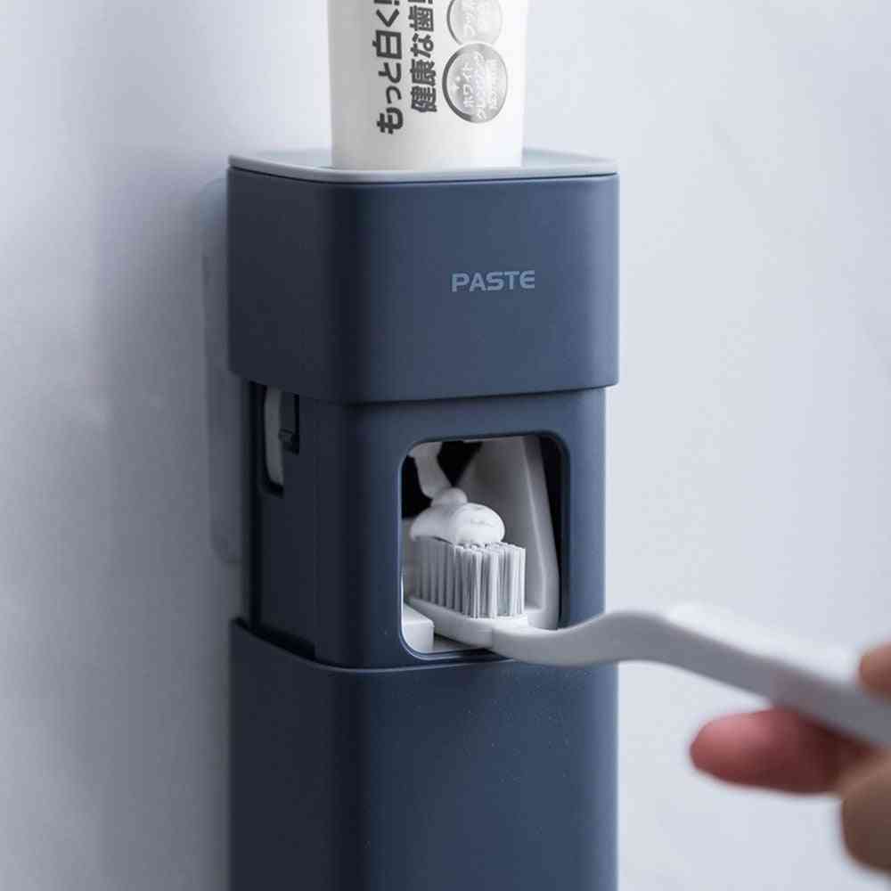 Pasta de dientes automática a prueba de polvo, cepillo de dientes, soporte de montaje en pared para dispensador