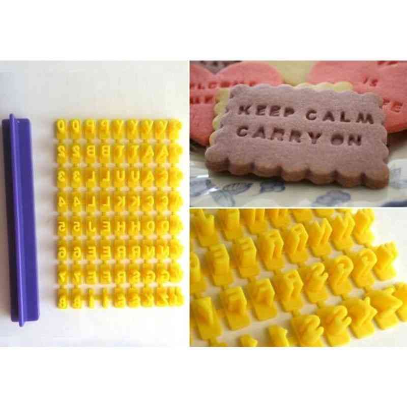 Sello de prensa de galletas de letra / número del alfabeto, horneado de pasteles, herramientas de moldes de fondant