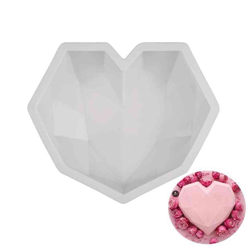 3d Diamond Love Heart Shape Silicone Molds For Baking Mousse Dessert Cake