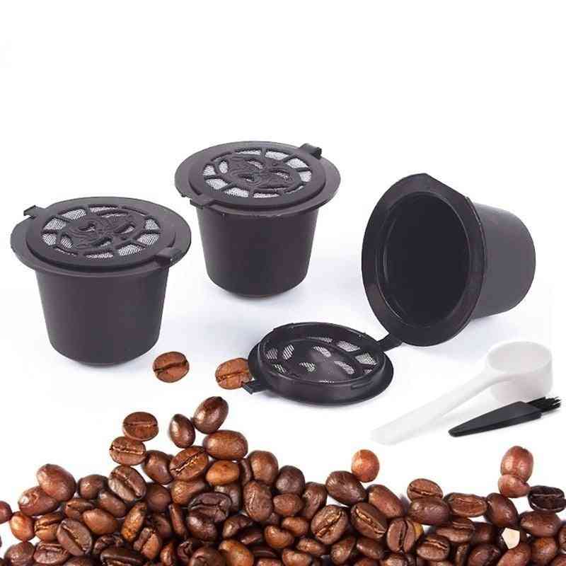 4 kosi- nespresso kavna kapsula za večkratno uporabo, žlica za filtrirne skodelice (4 kosi)