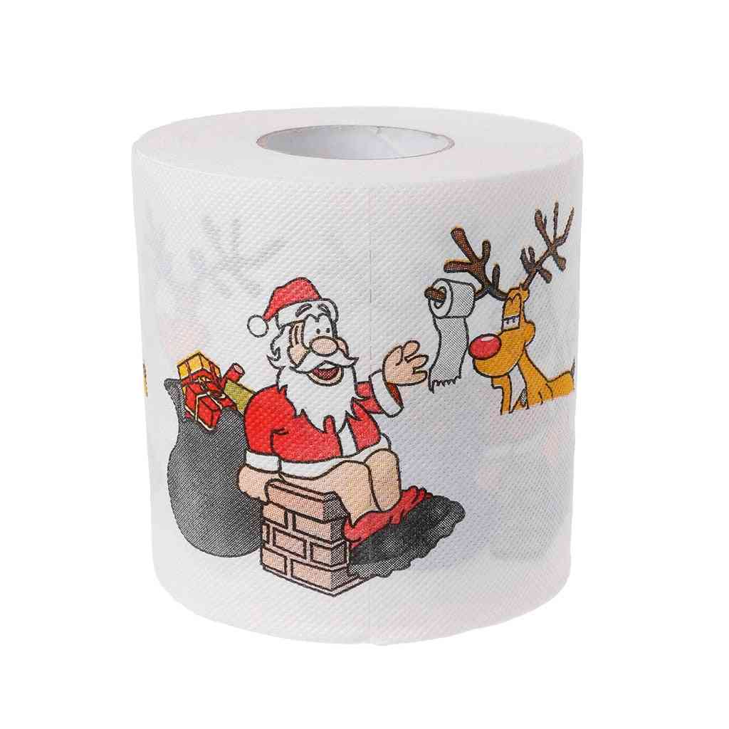 Christmas Santa Claus, Deer Print, Toilet Roll Tissue Paper