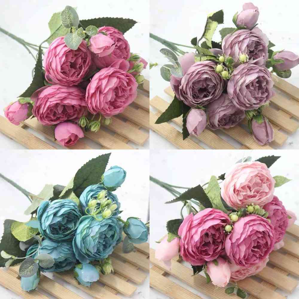 Artificial Peony Tea Rose- Camellia Silk Fake Flowers For Decoration