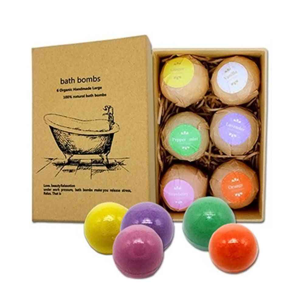 Bath Bombs, Stress Relief Organic Exfoliating Bubble Fizzies, Salts Ball