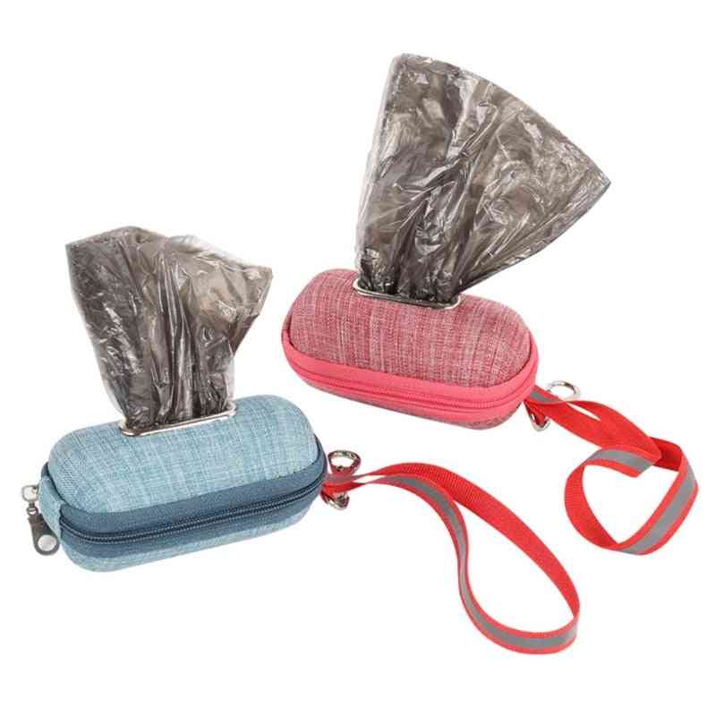 Portable Pet Dog Poop, Cleaning Pouch Bag Dispenser With Rope