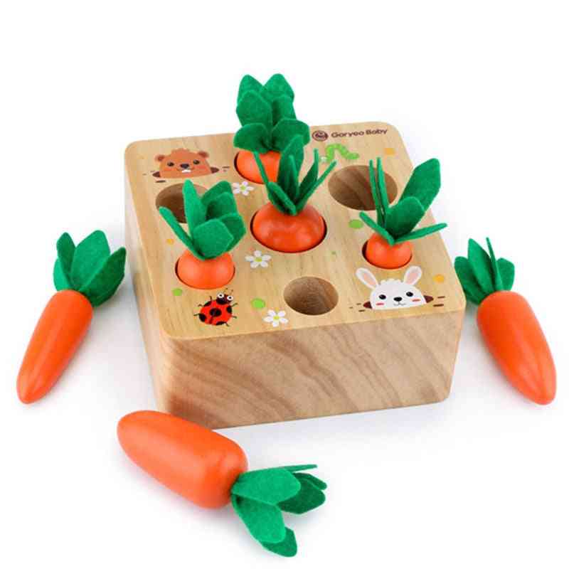 Wooden Carrot Shape, Matching Cognition, Montessori Educational Set
