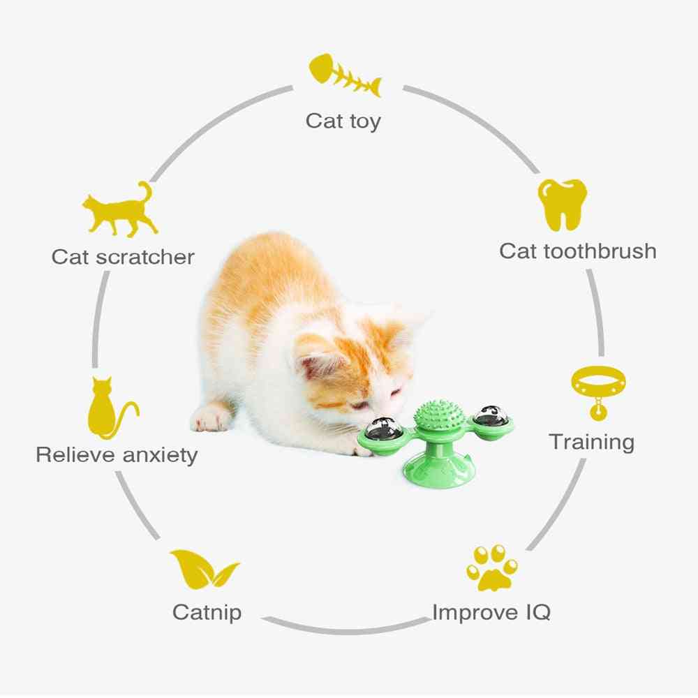Scratch Hair Brush- Grooming Shedding, Suction Cup Catnip, Cats Puzzle Training Toy