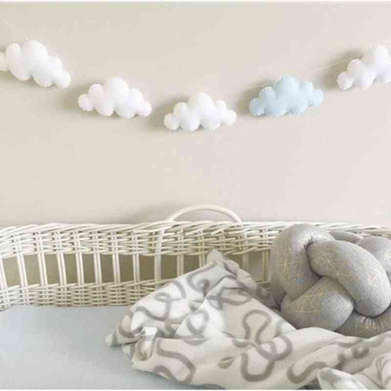 филц облак- гирлянд струна окачена стена, орнаменти скандинавско легло