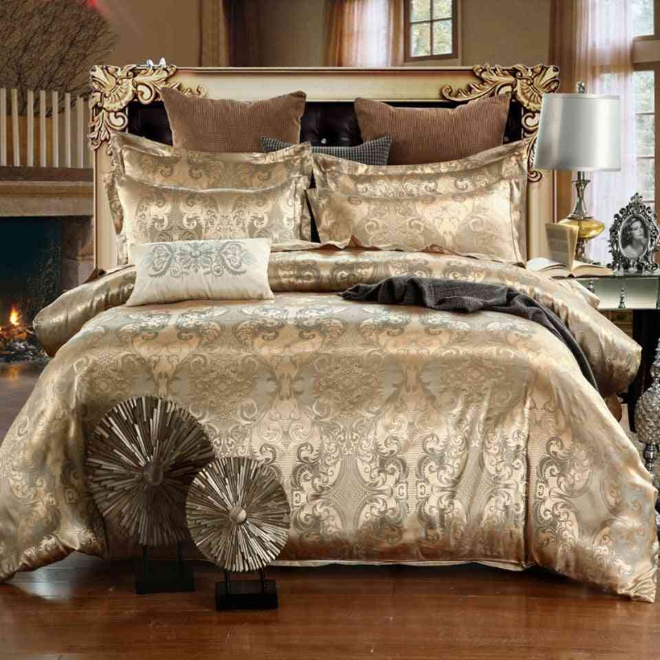 луксозен спален комплект от жакард, завивка king size