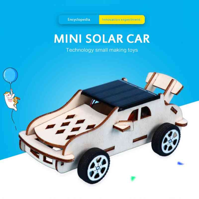 3d дървен пъзел, комплект за сглобяване на играчка за слънчева кола