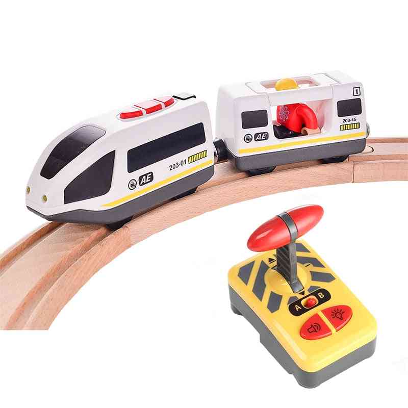 Rc elektrisches Zugset mit Kutsche Sound und Licht, Schnellzugwagen, passend für Holzgleis