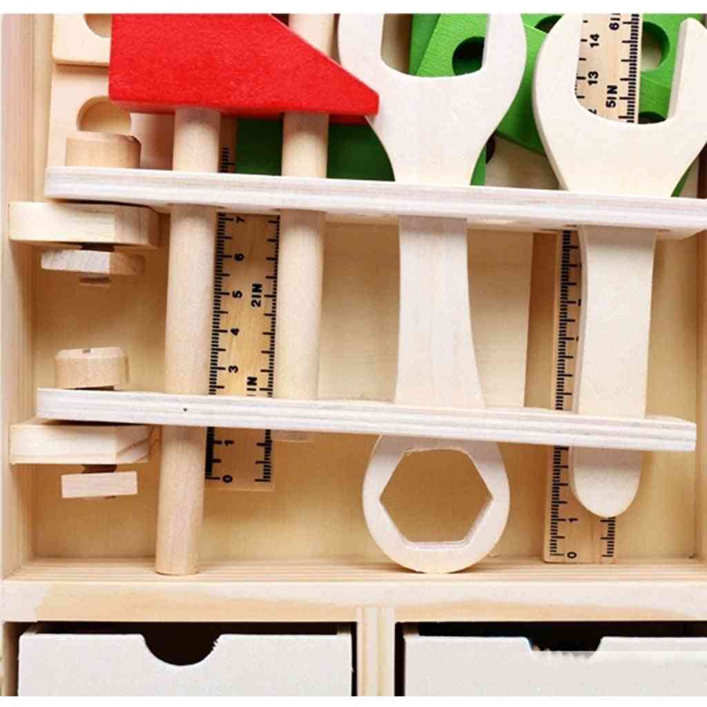 Set di strumenti per la manutenzione in legno di simulazione per bambini giocattolo educativo