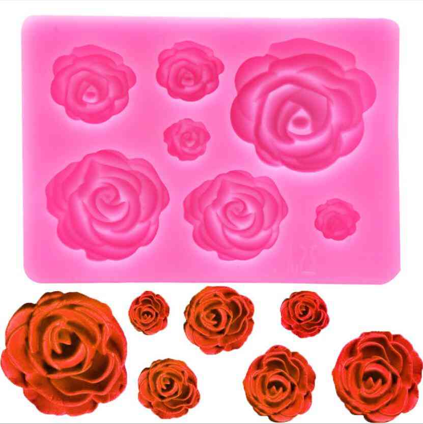 Rose Flower- Silicone Molds, Cupcake Topper Fondant, Cake Decorating Tool