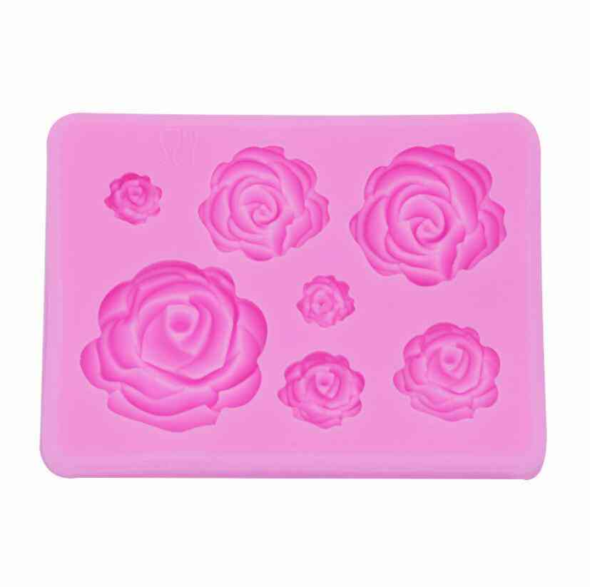 цвете от роза- силиконови форми, фондан за горни тарталети, инструмент за декориране на торти