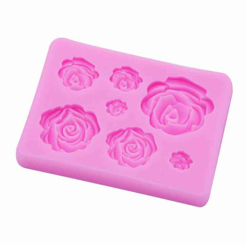 Roze bloem-siliconen mallen, cupcake topper fondant, taart decoreren tool