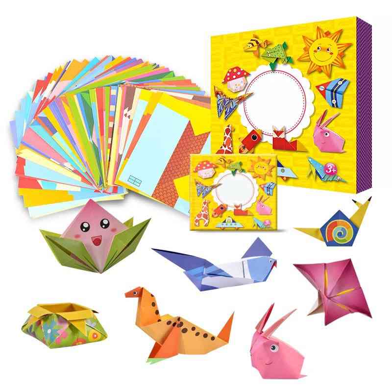 Livro de origami de marca infantil para padrão animal, quebra-cabeças 3D