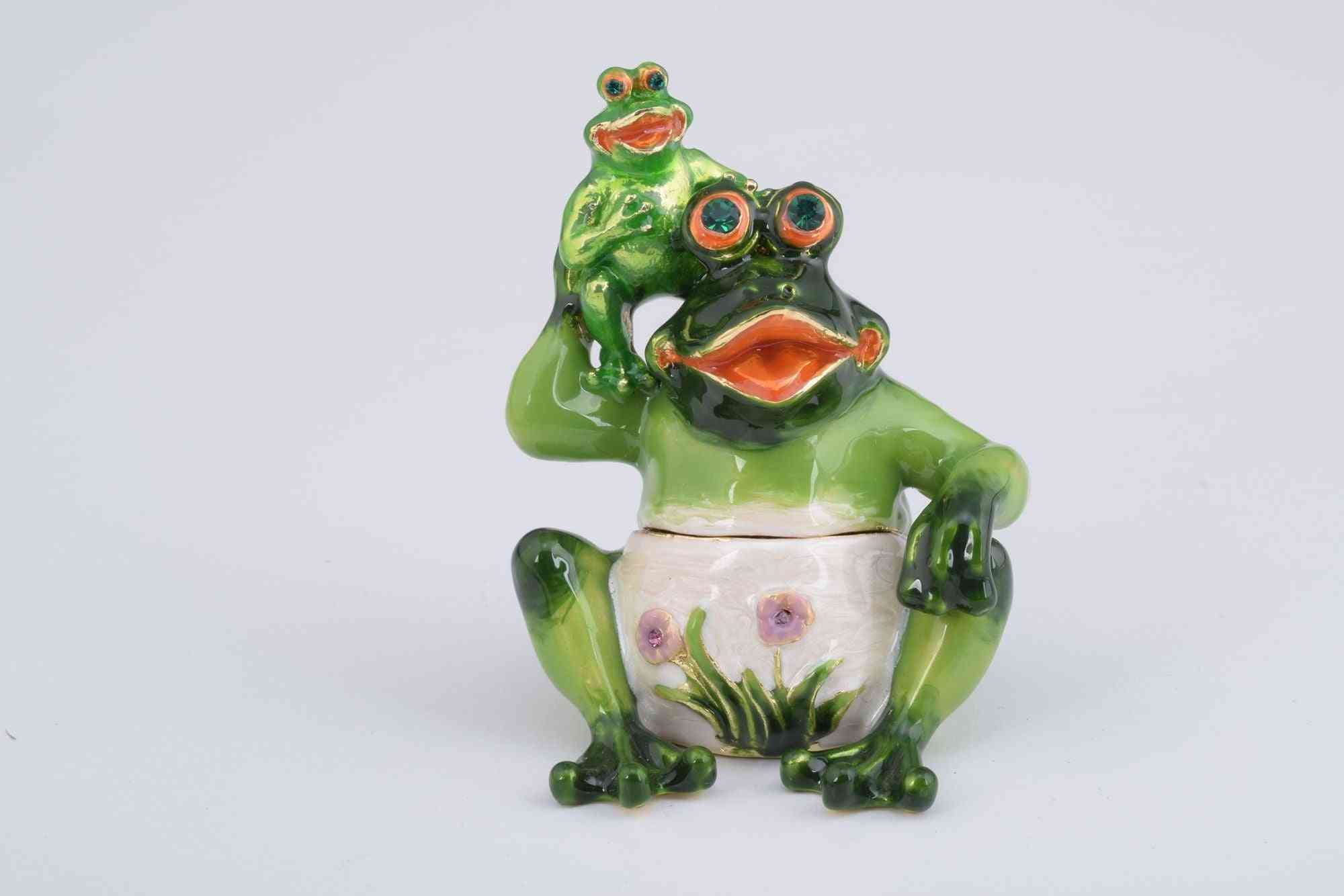 Mother Frog And Baby Frog - Trinket Box