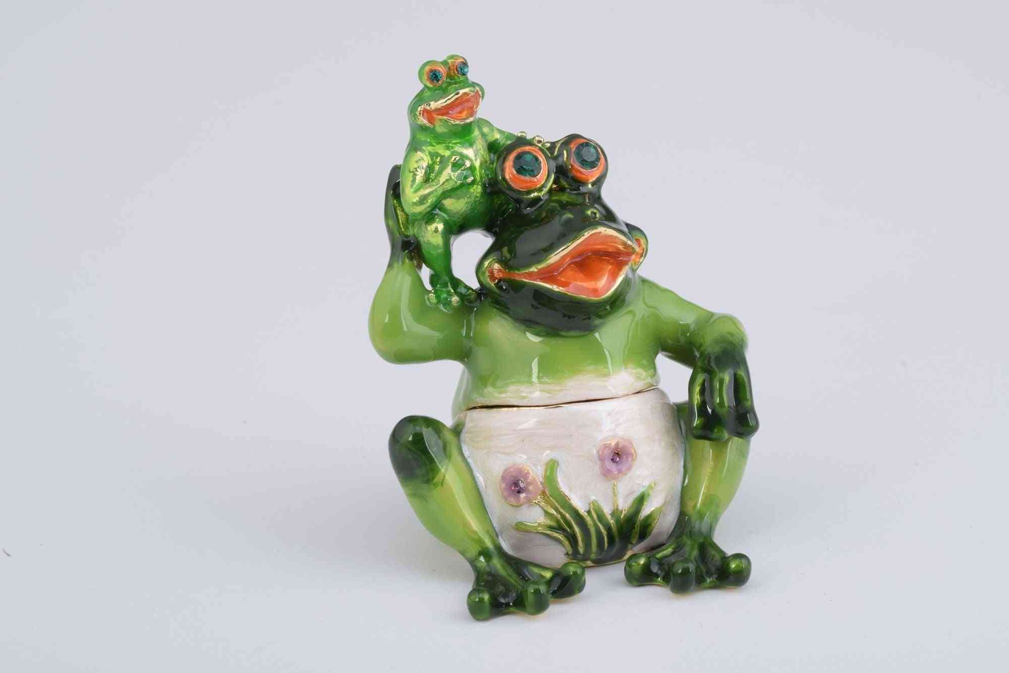 Mother Frog And Baby Frog - Trinket Box