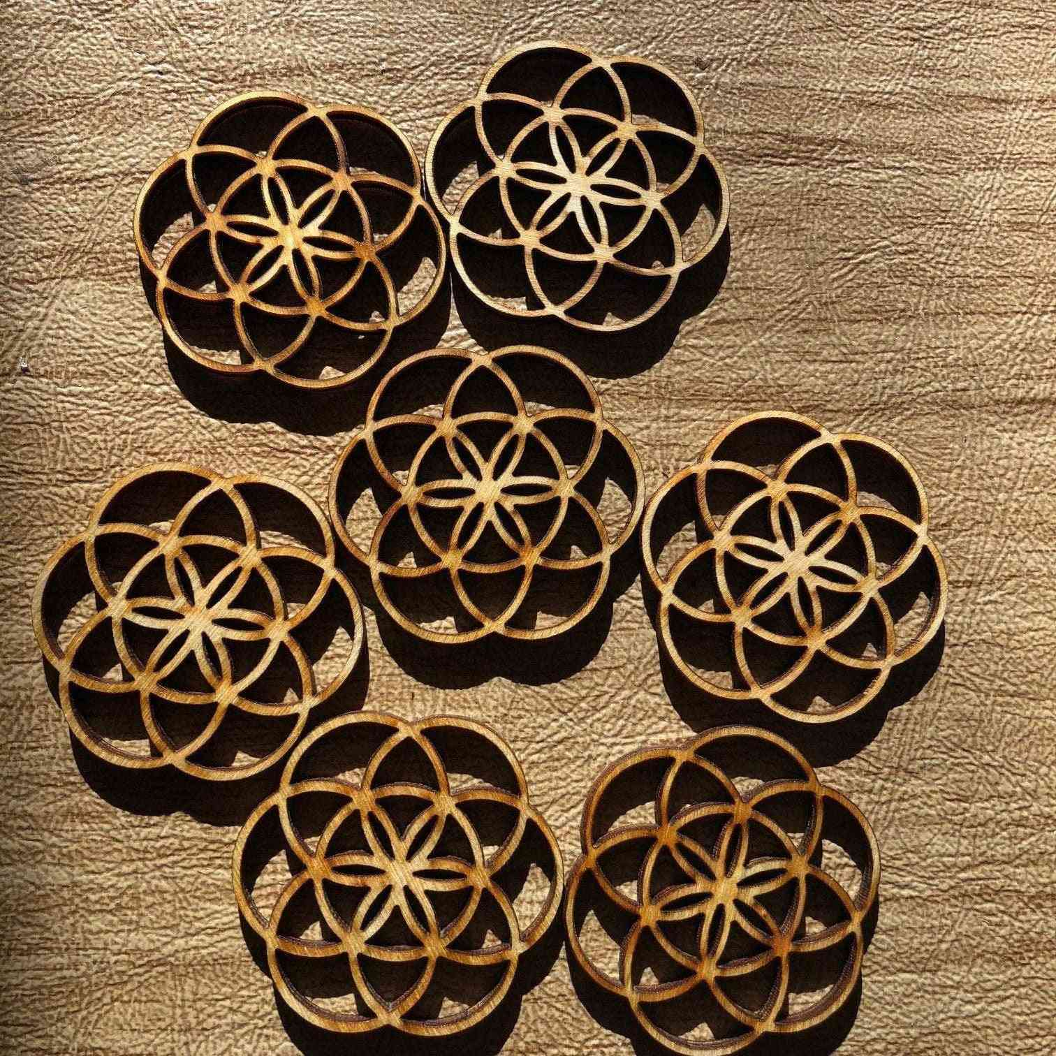 Flower Of Life - Wooden Beads To Make Earrings, Pendants, Art Pieces