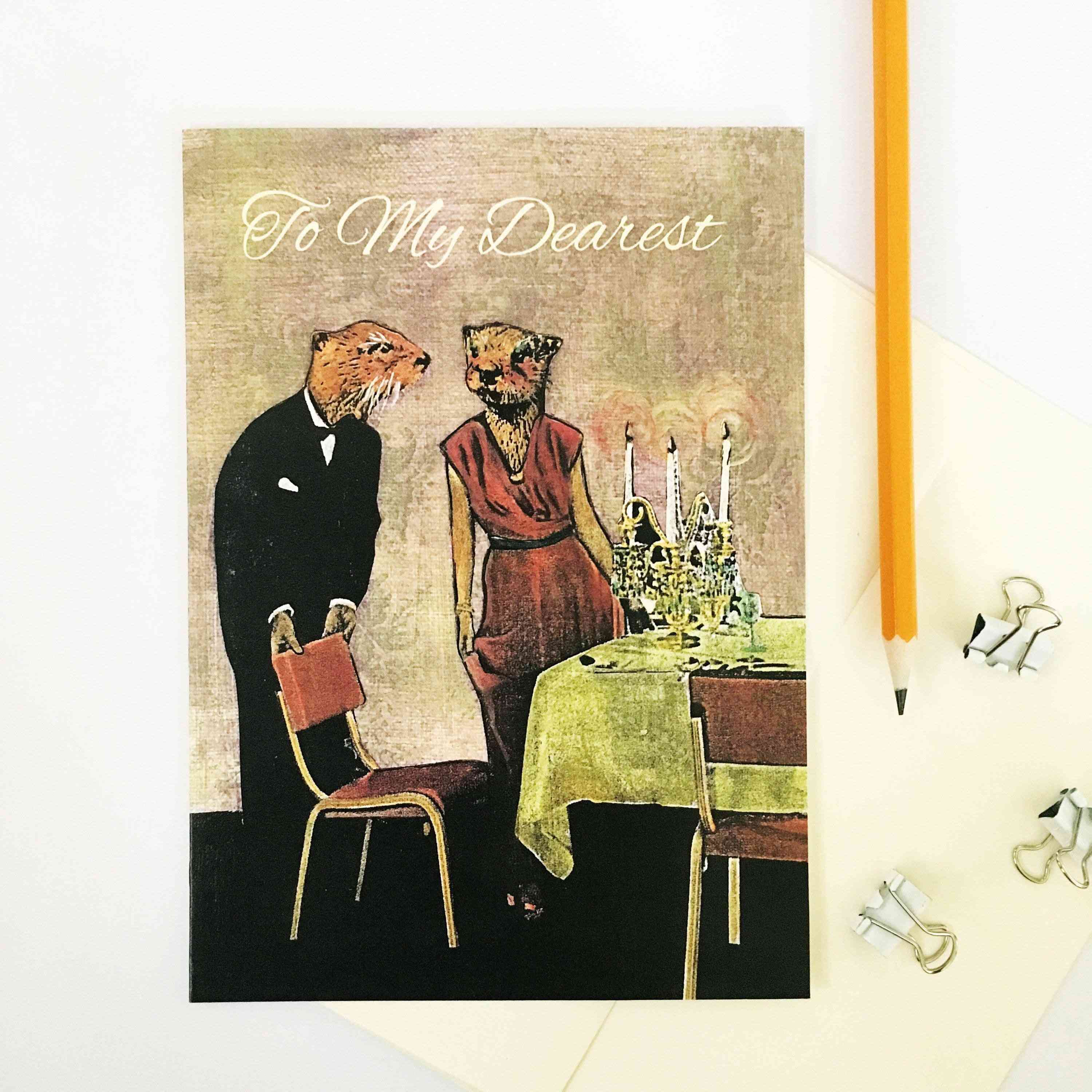 Carte de vidră ilustrată - „către draga mea”