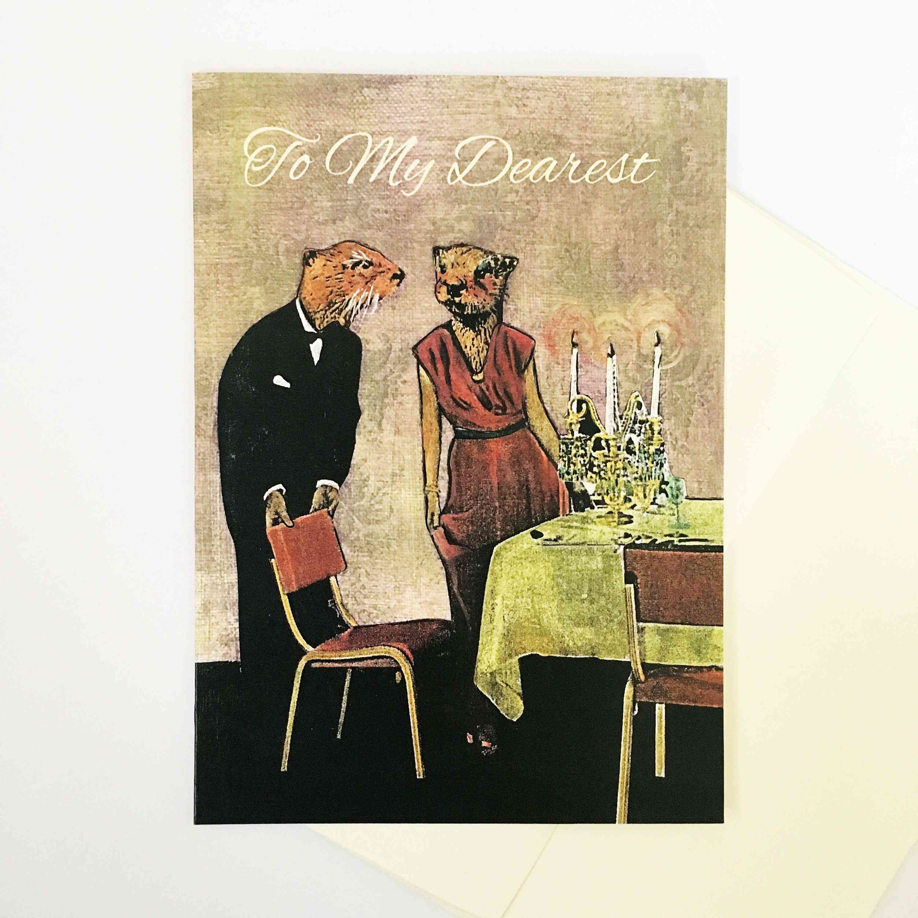 Carte de vidră ilustrată - „către draga mea”