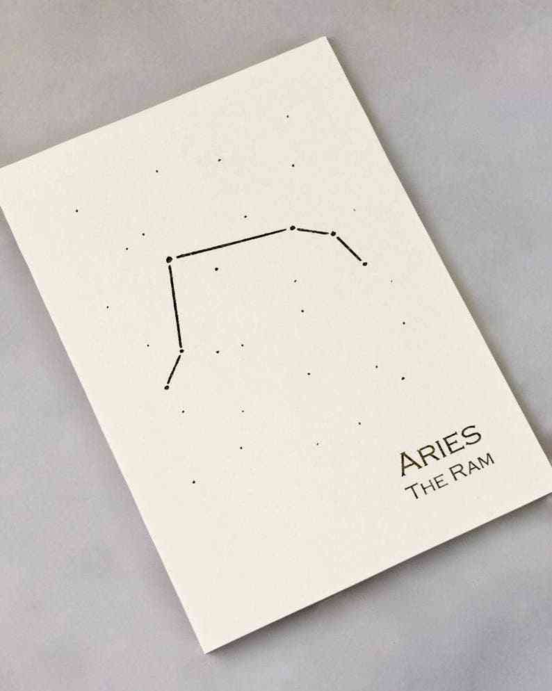 Constelación de aries zodiaco lámina artística