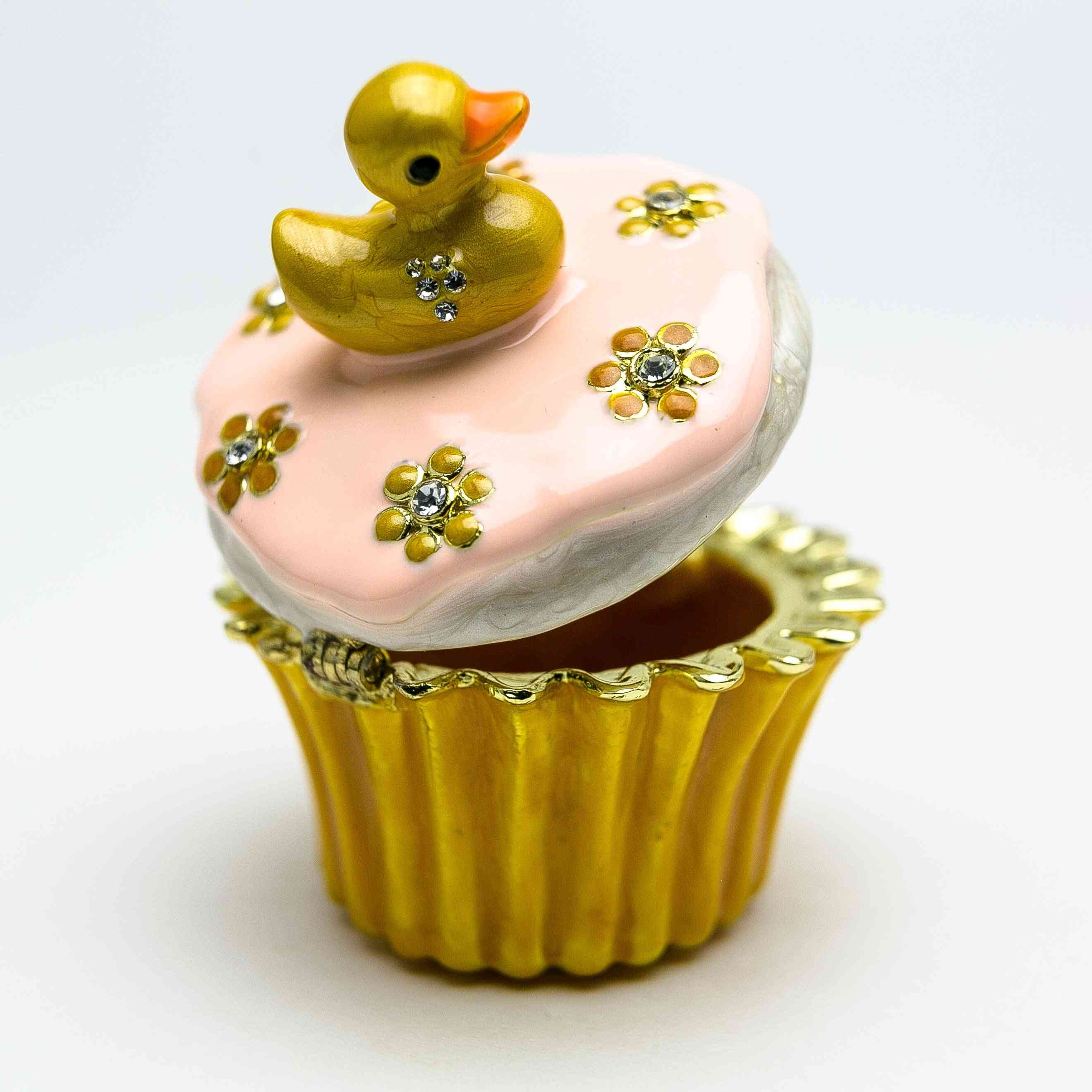 Ente auf Cupcake-Schmuckkästchen