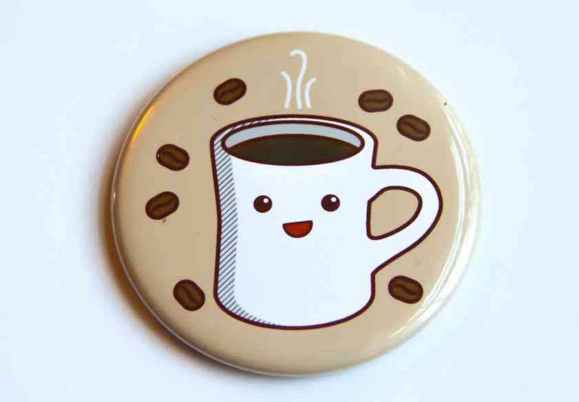 Coffee Magnet Pin Or Pocket Mirror