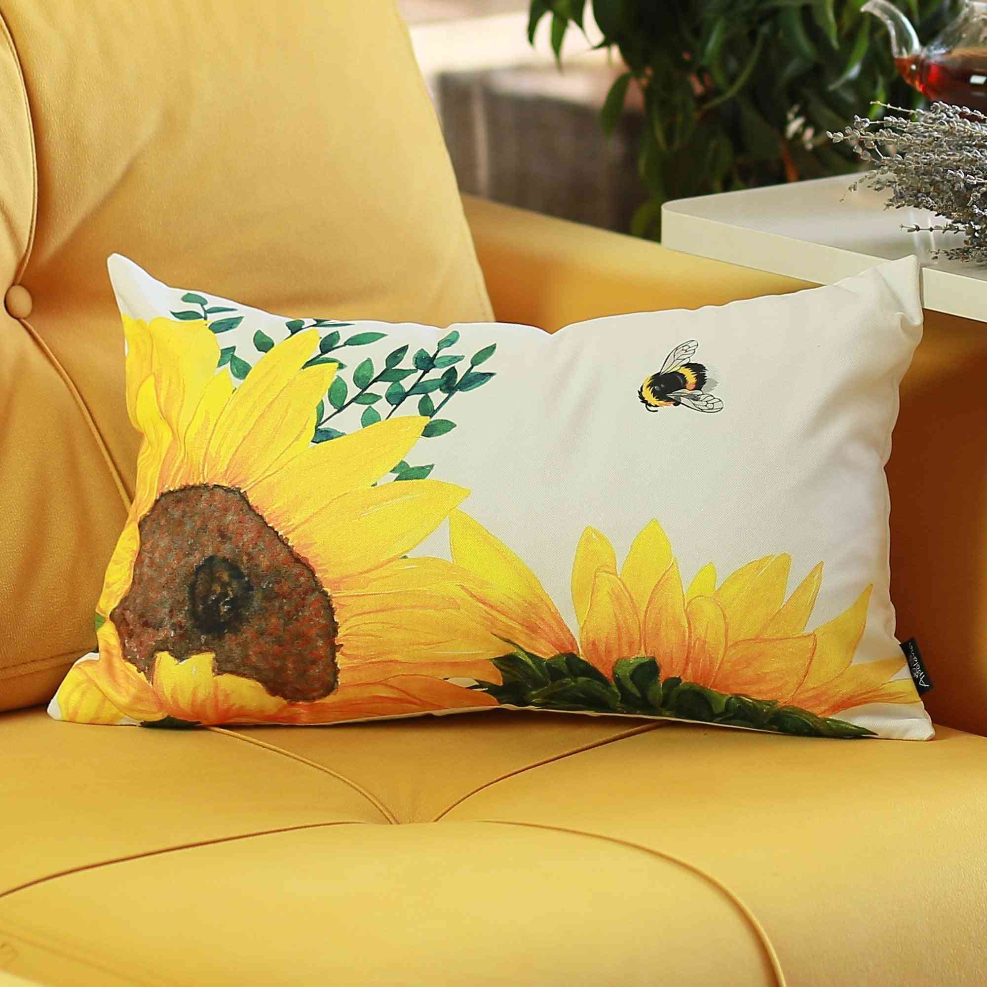 Sonnenblumen Lendenwirbel Kissenbezug-Set von 2