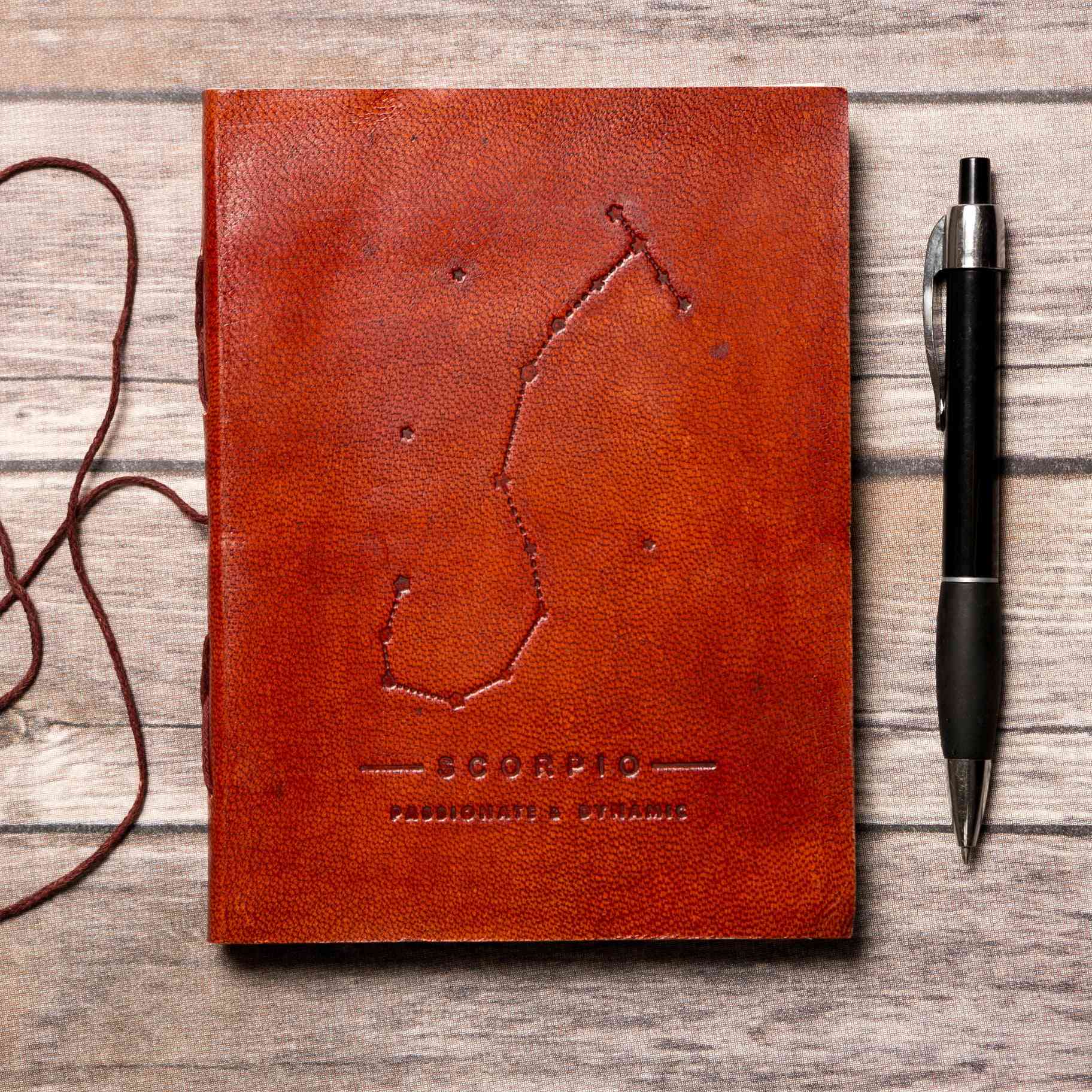 Scorpio Zodiac Symbol Handmade Genuine Leather Journal