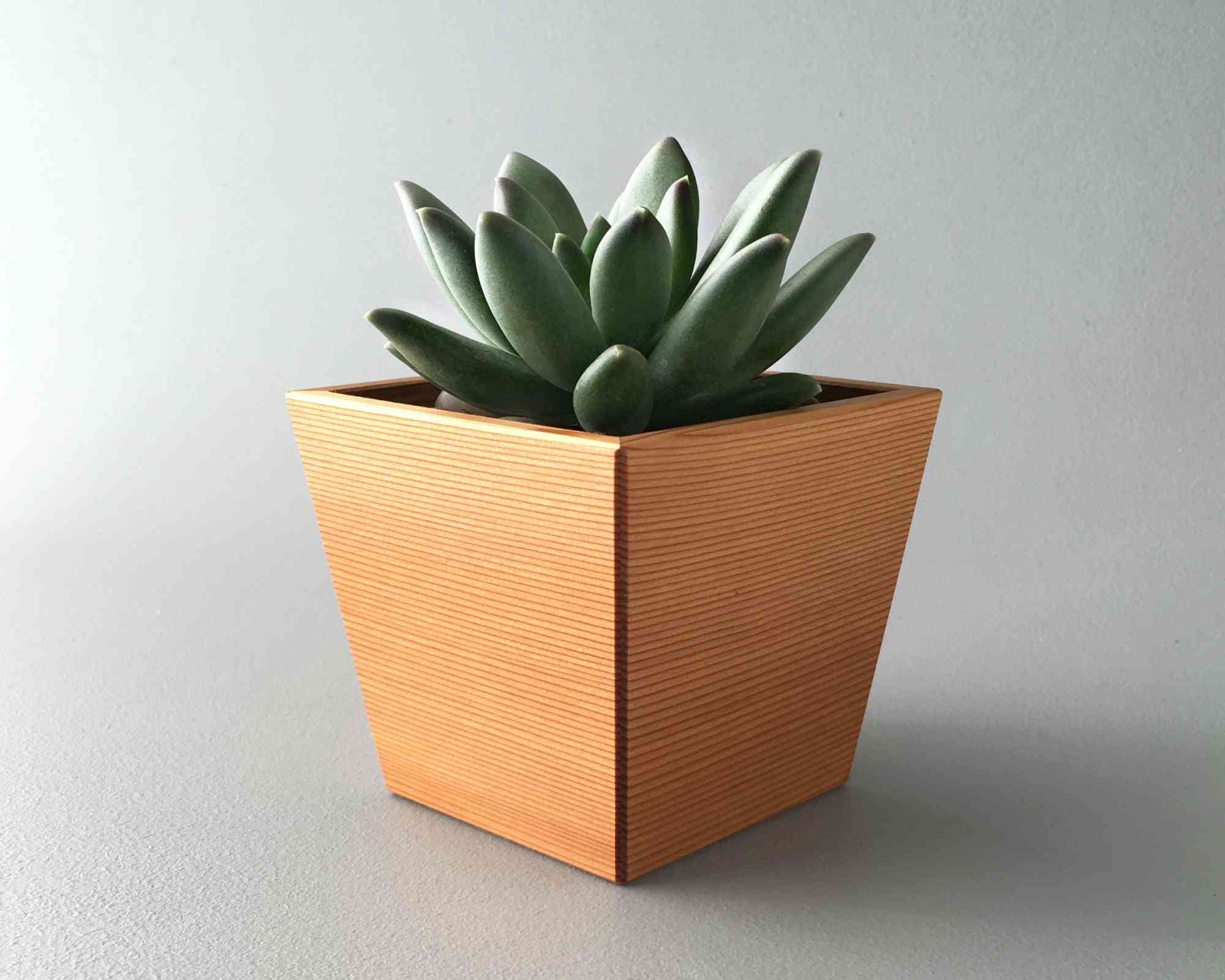 Geometric Modern Wood Succulent Planter