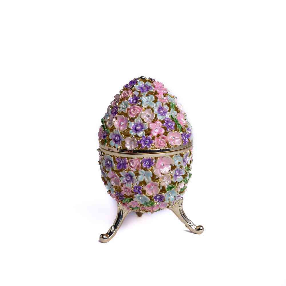 æg dekoreret med blomster - pynteboks