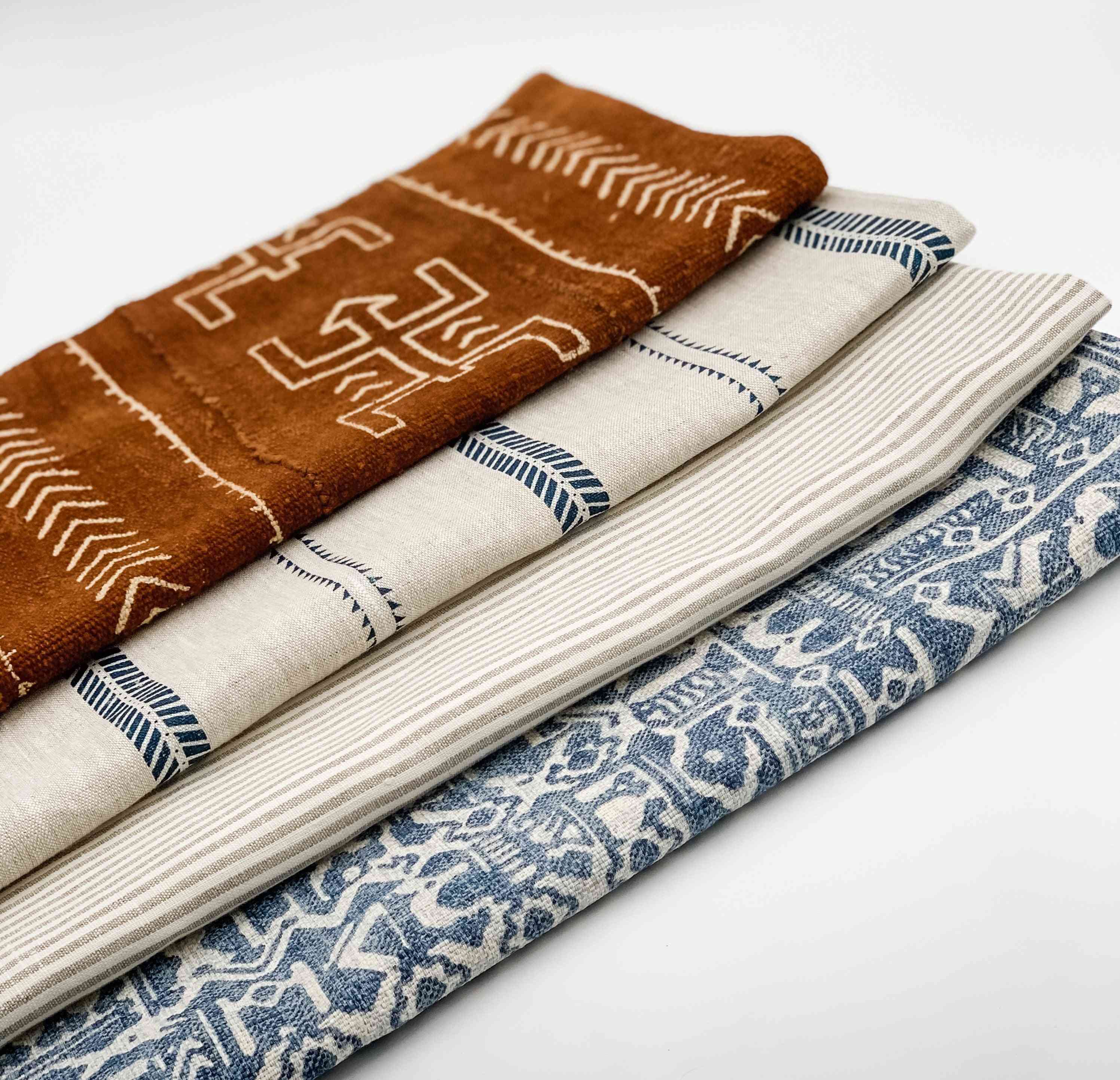 Linen Designer Print Throw Pillow Cover