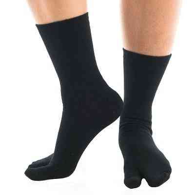 Black Solid Flip Flop Tabi Socks