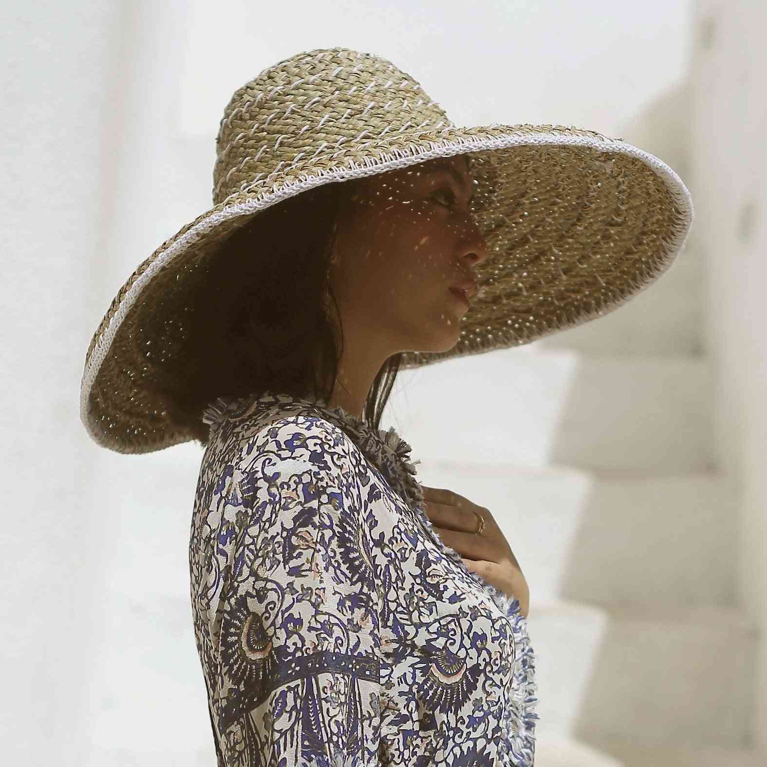 Wide Round  Mendong Straw Hat