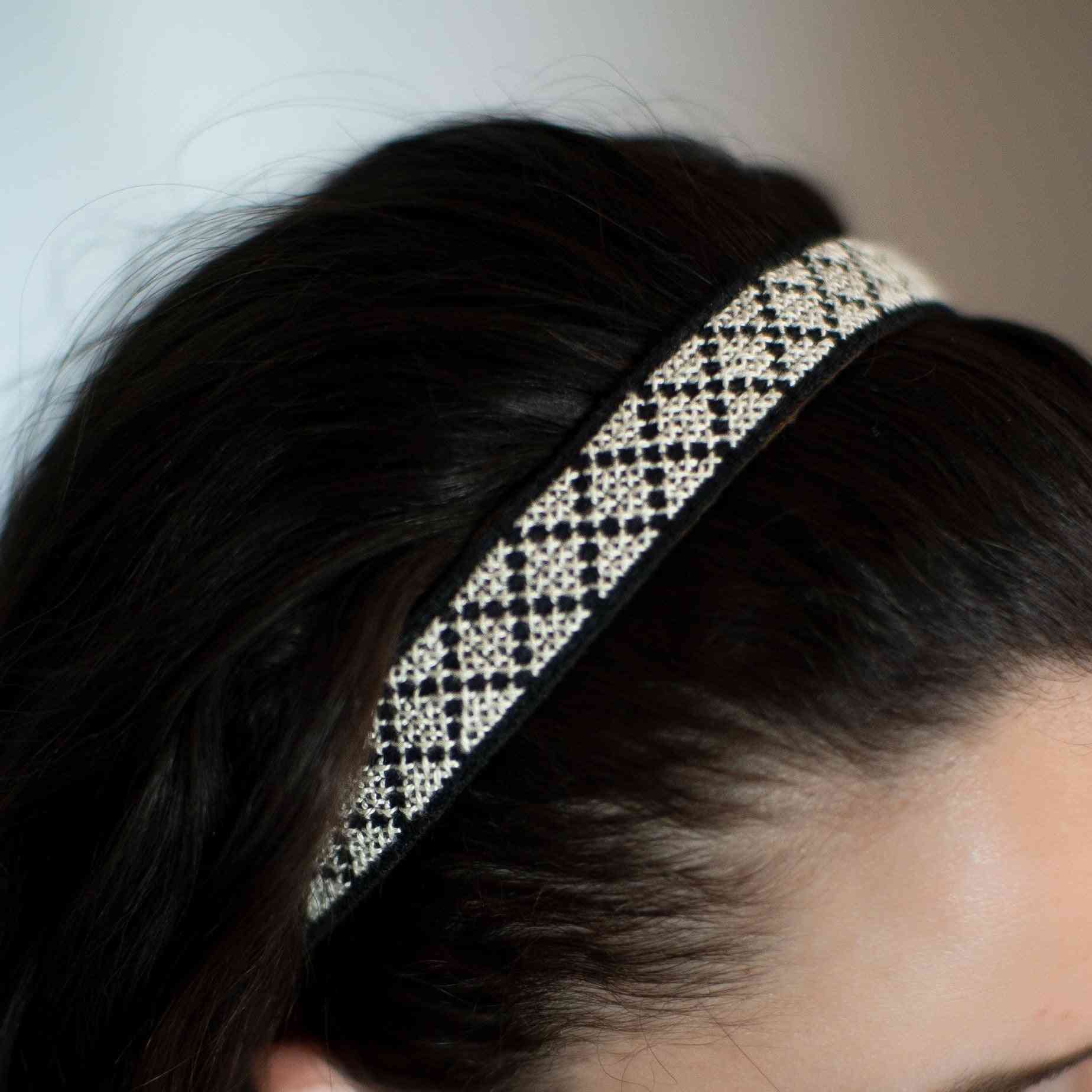 Girls Modern Style Embroidered Headband