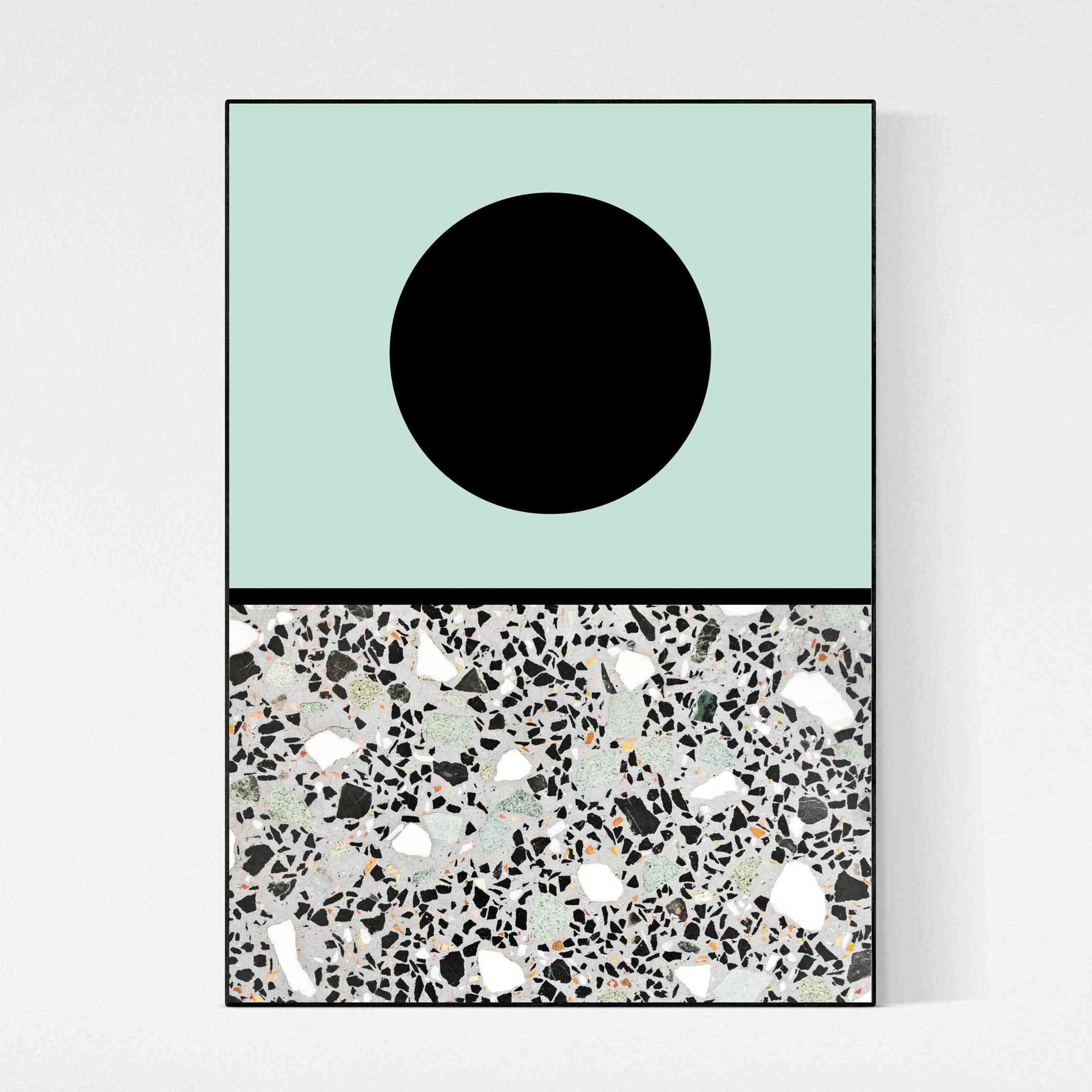Minimalistyczny organiczny plakat z prawdziwego kamienia - abstrakcyjna grafika