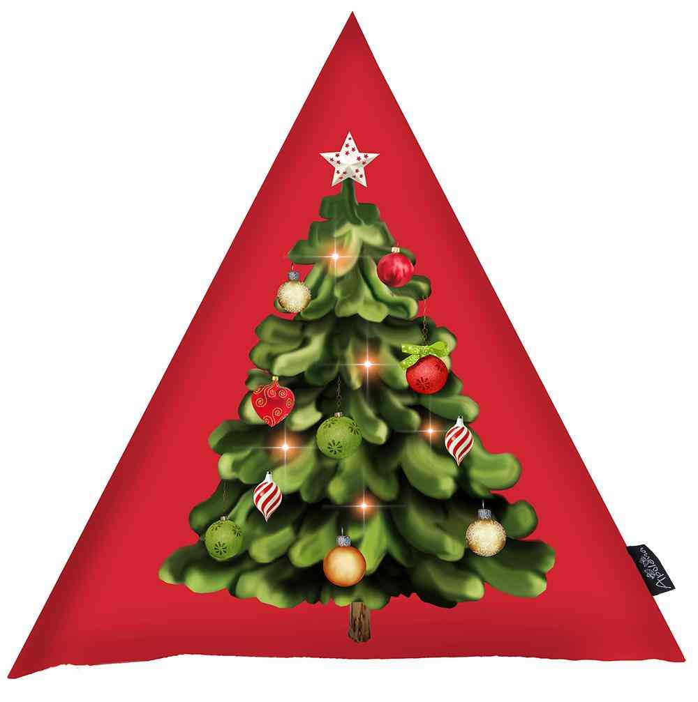 Otisnuti veseli božićni trokut ukrasni jastuk za bacanje