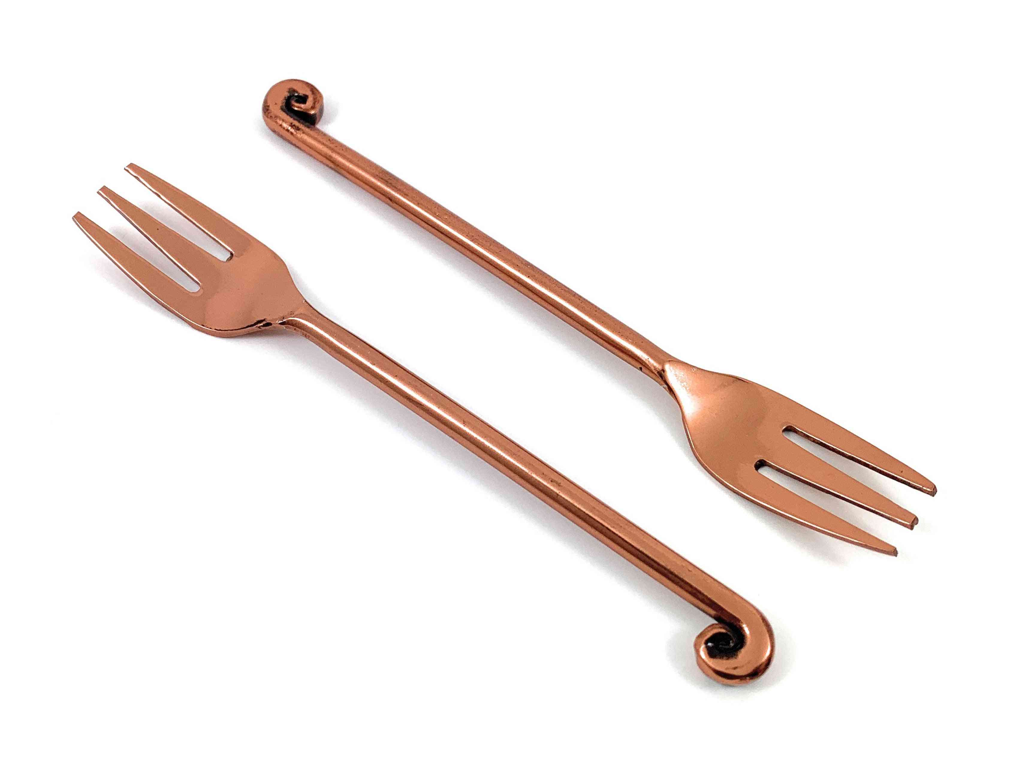 Copper Finish Appetizer Forks Set