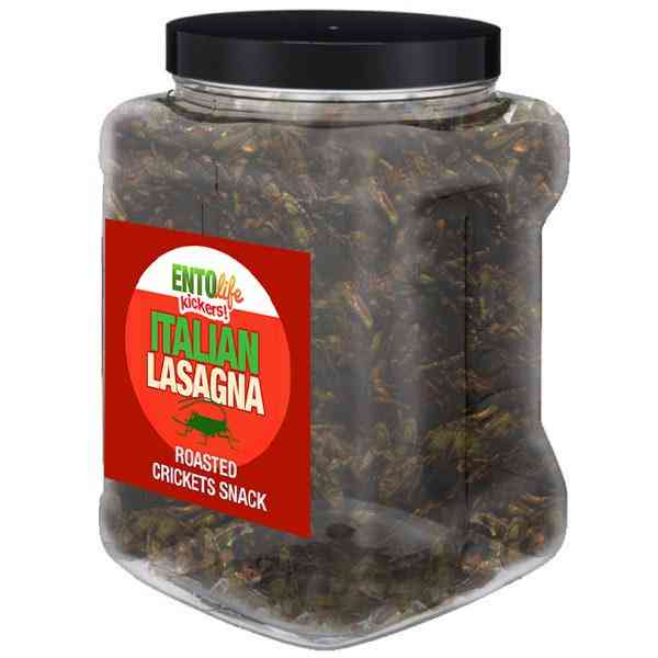 Lasagne aromatiseret cricket snack