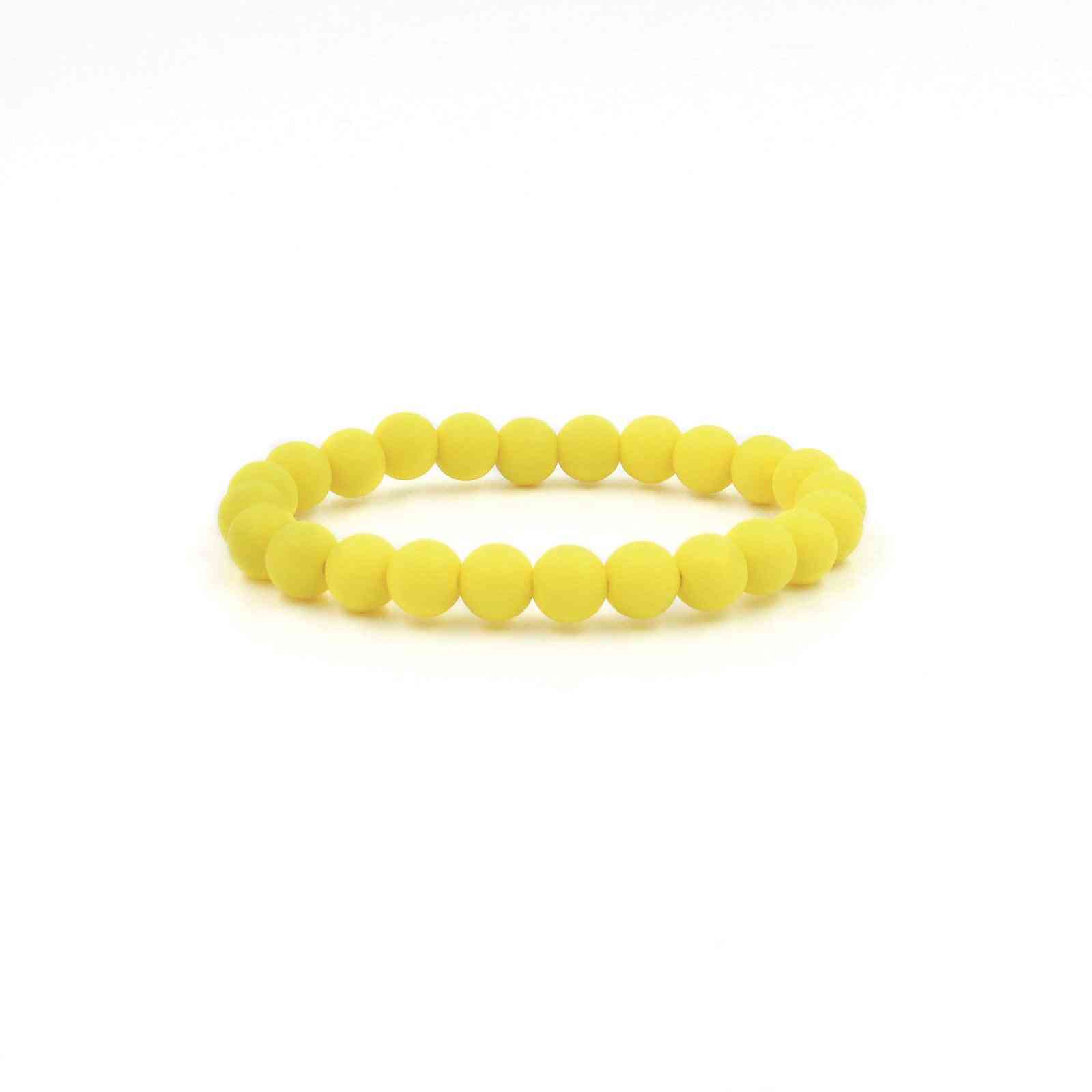 Silicon Rubber 9mm, Yellow Bead Bracelets